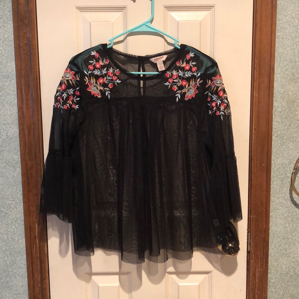 Sheer black top
